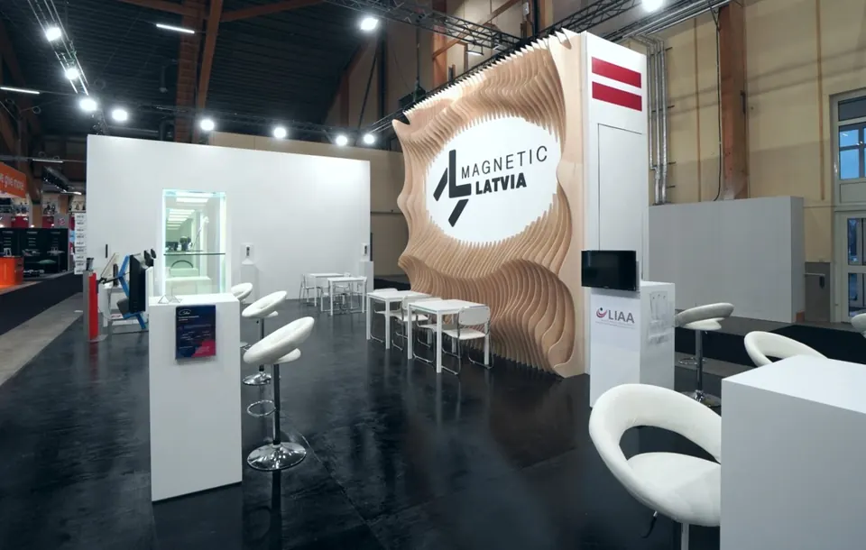 LIAA stends izstādē ELMIA, Zviedrija 2022. Izstāžu stenda dizains, ražošana un montāža, EVENT MORE