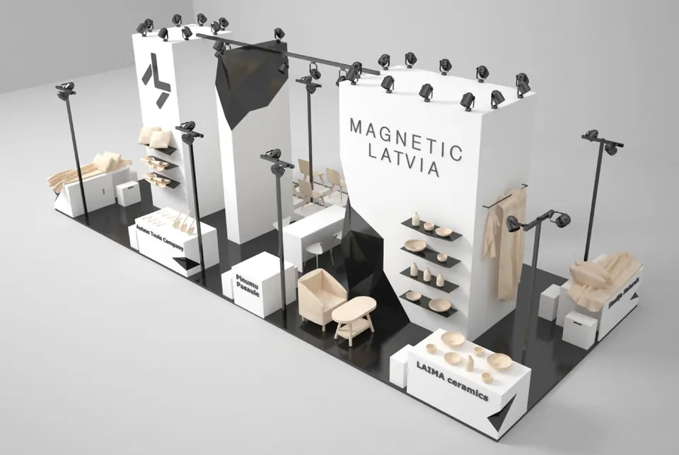 Magnetic Latvia stends, Japāna 2018. Izstāžu stenda dizains, ražošana un montāža, EVENT MORE