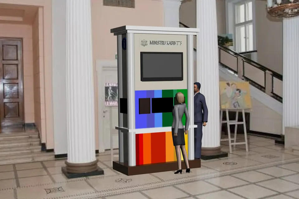 Ministru Kabineta interaktīva stenda skice, Latvija. Izstāžu stenda dizaina skice, EVENT MORE