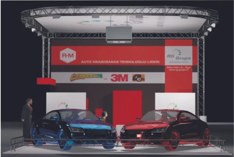 RM stenda skice, Latvija 2015. Izstāžu stenda dizaina skice, EVENT MORE